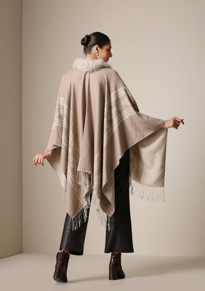 Vegan Fur Cape – The Luxe Winter Essential | SHOBITAM