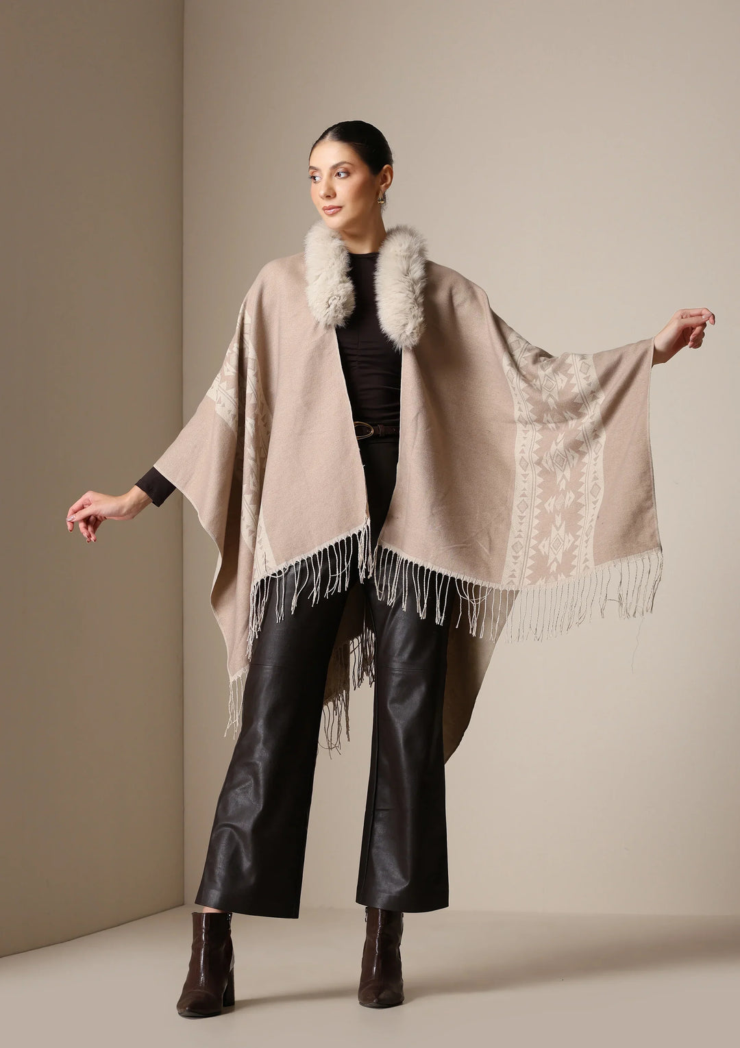 Vegan Fur Cape – The Luxe Winter Essential | SHOBITAM