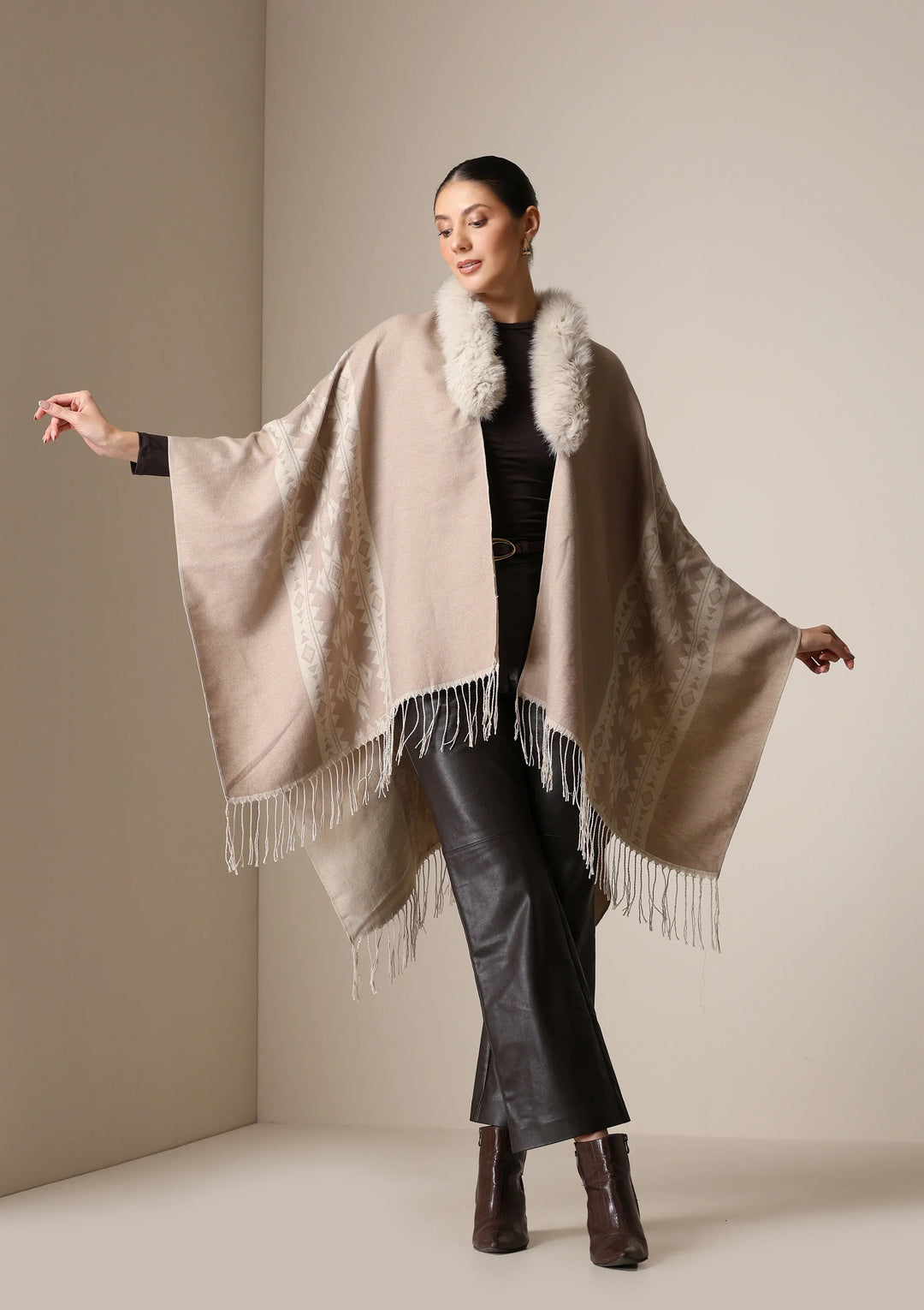 Vegan Fur Cape – The Luxe Winter Essential | SHOBITAM