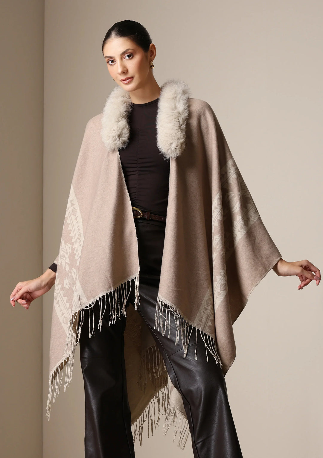 Vegan Fur Cape – The Luxe Winter Essential | SHOBITAM