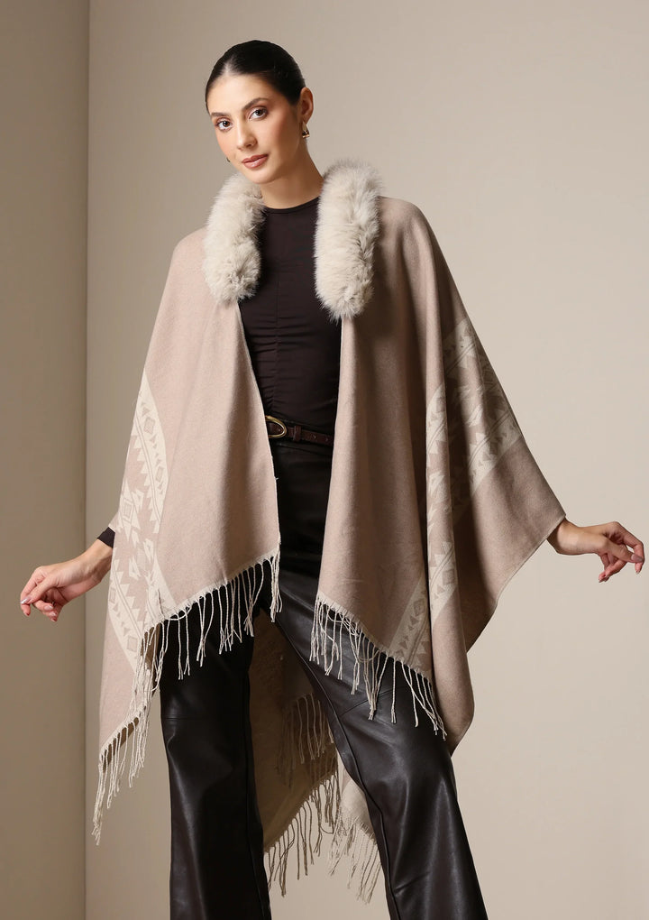 Vegan Fur Cape – The Luxe Winter Essential | SHOBITAM