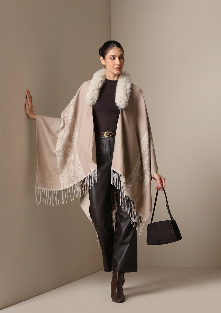 Vegan Fur Cape – The Luxe Winter Essential | SHOBITAM
