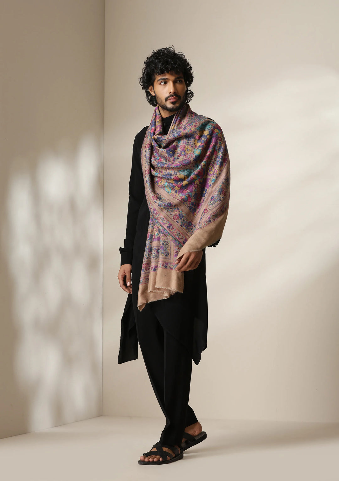 Heritage Beige Stole for Men & Women | SHOBITAM