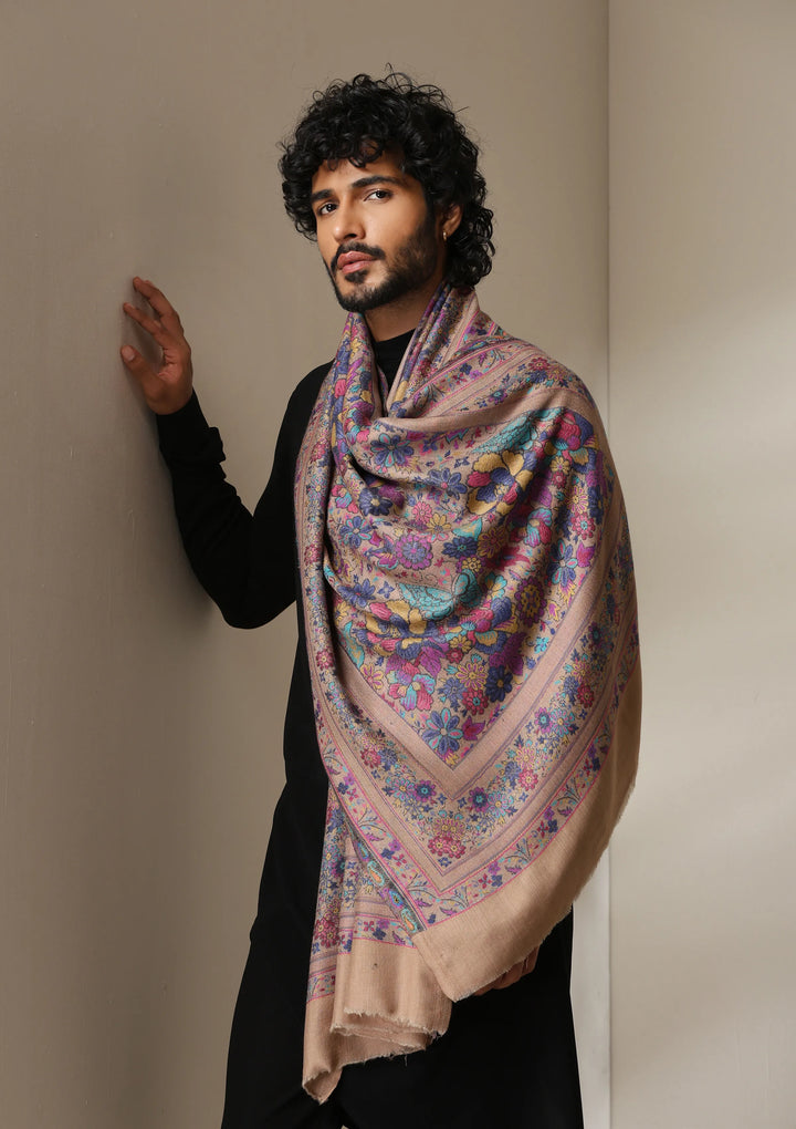 Heritage Beige Stole for Men & Women | SHOBITAM