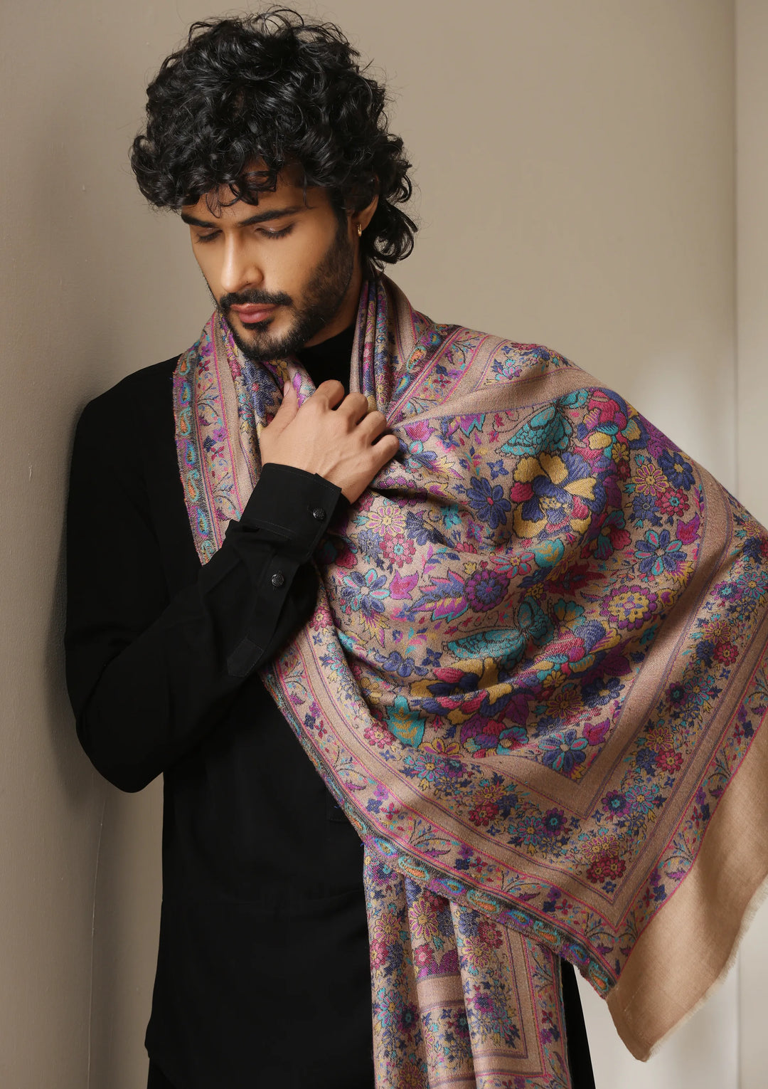 Heritage Beige Stole for Men & Women | SHOBITAM