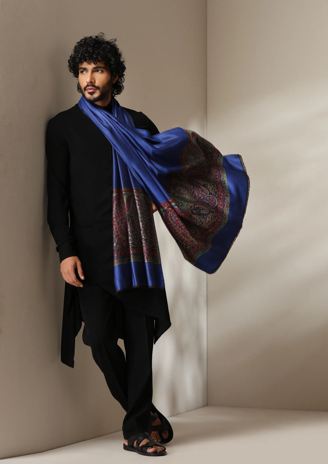 Royal Sapphire woven stole for Men & Women | SHOBITAM