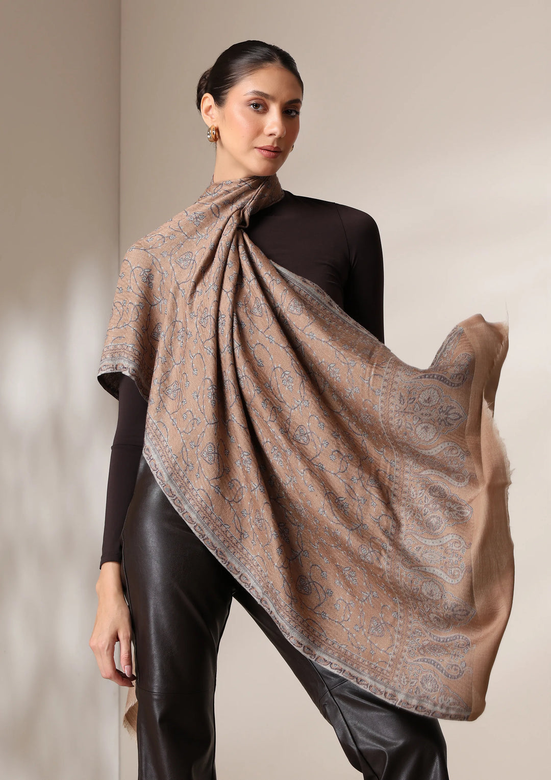 Sandstone woven stole | SHOBITAM
