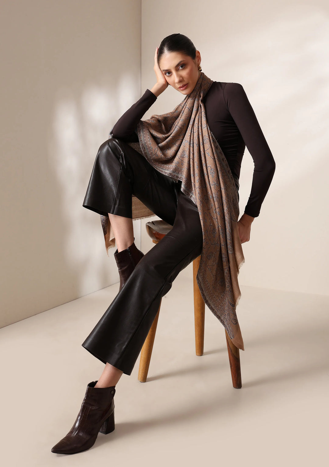 Sandstone woven stole | SHOBITAM