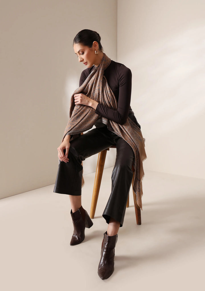 Sandstone woven stole | SHOBITAM