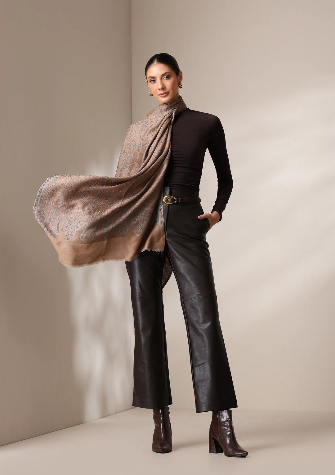 Sandstone woven stole | SHOBITAM