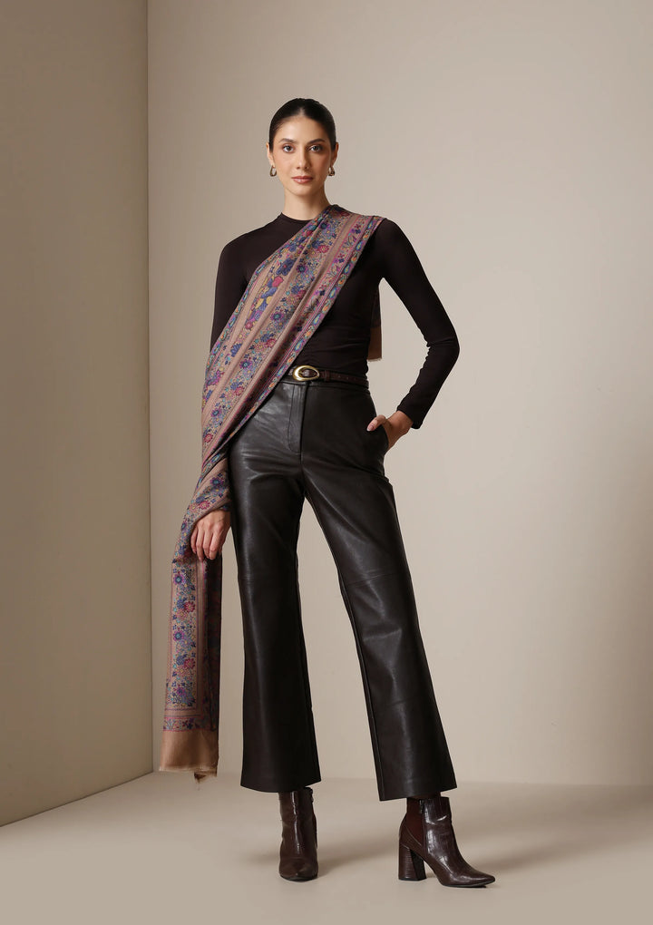 Vintage Bloom Fine Wool stole | SHOBITAM