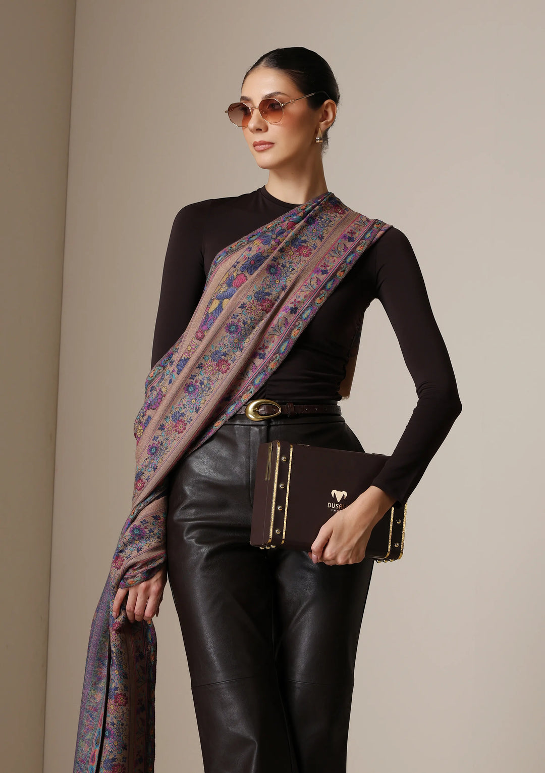 Vintage Bloom Fine Wool stole | SHOBITAM