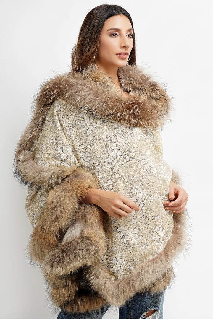 Pashmina Fur Border Stole : Size 28x80
