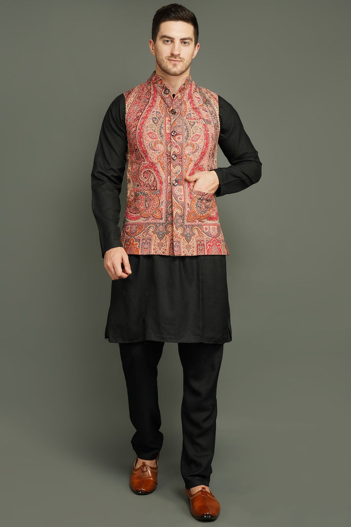 Half Paisley Vintage Mens' Waist Coat/Bandi | SHOBITAM