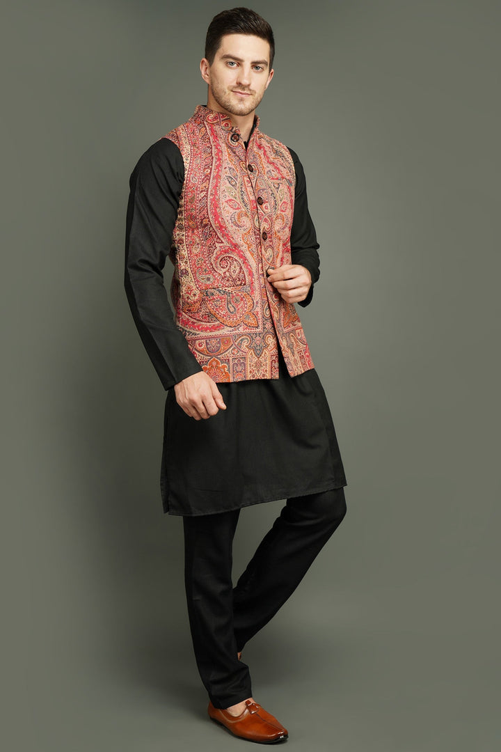 Half Paisley Vintage Mens' Waist Coat/Bandi | SHOBITAM