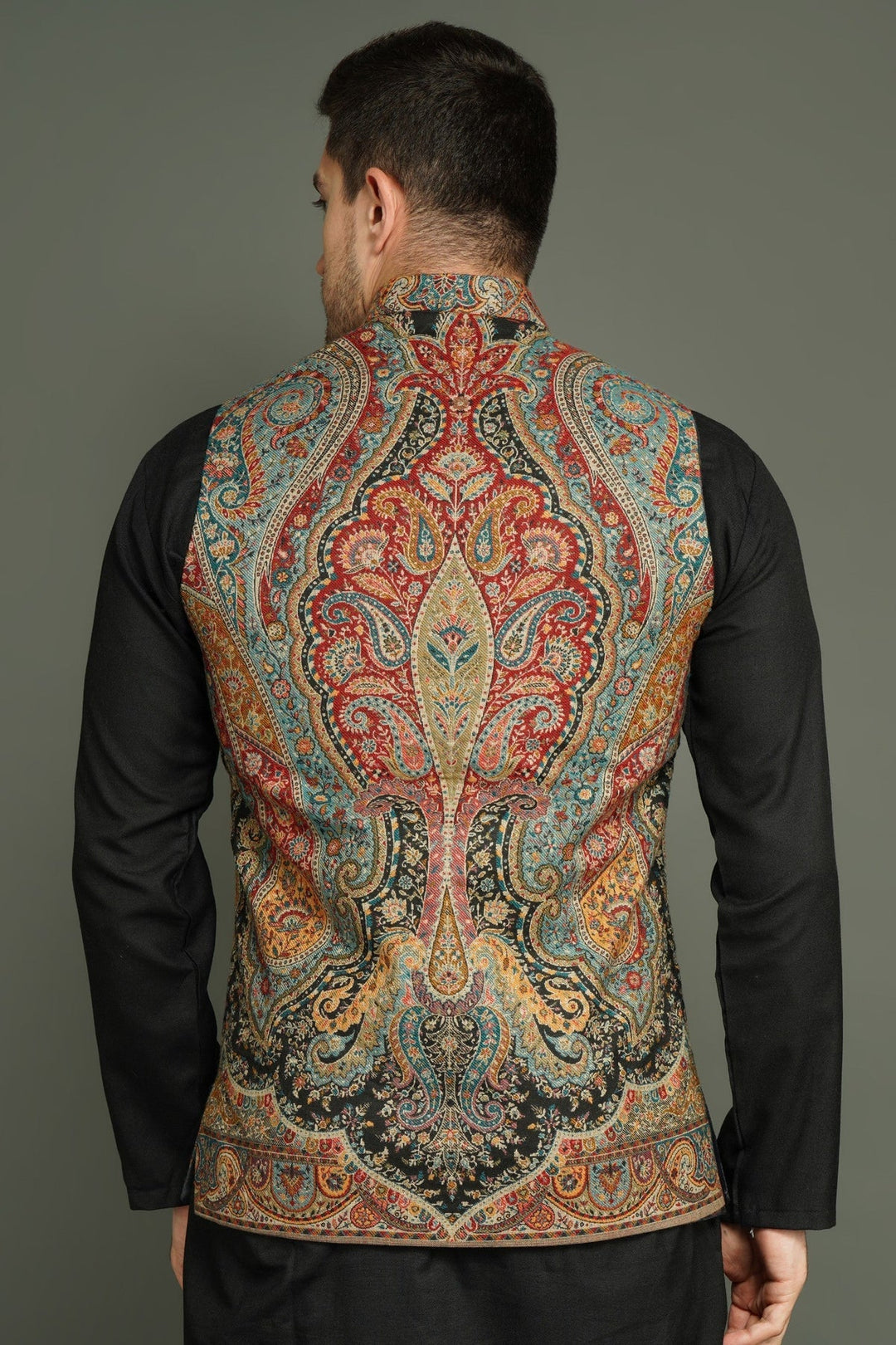 Kashmiri Paisley Vintage Nehru Jacket | Made To Order