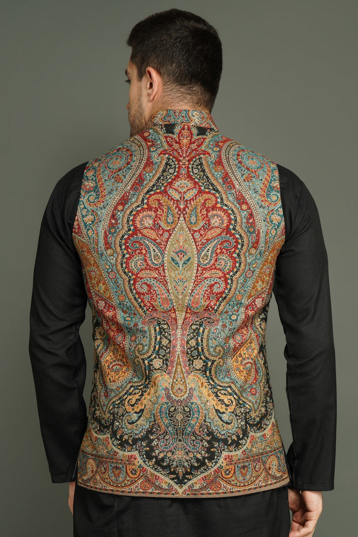 Paisley Vintage Mens' Waist Coat/Bandi | SHOBITAM
