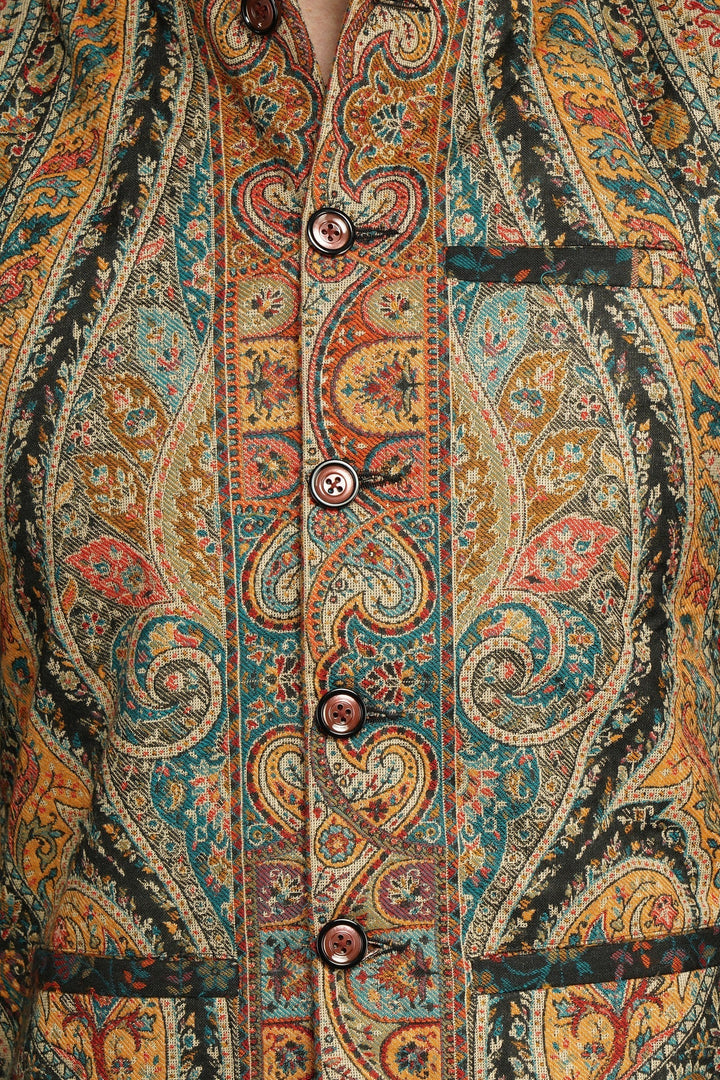 Paisley Vintage Mens' Waist Coat/Bandi | SHOBITAM