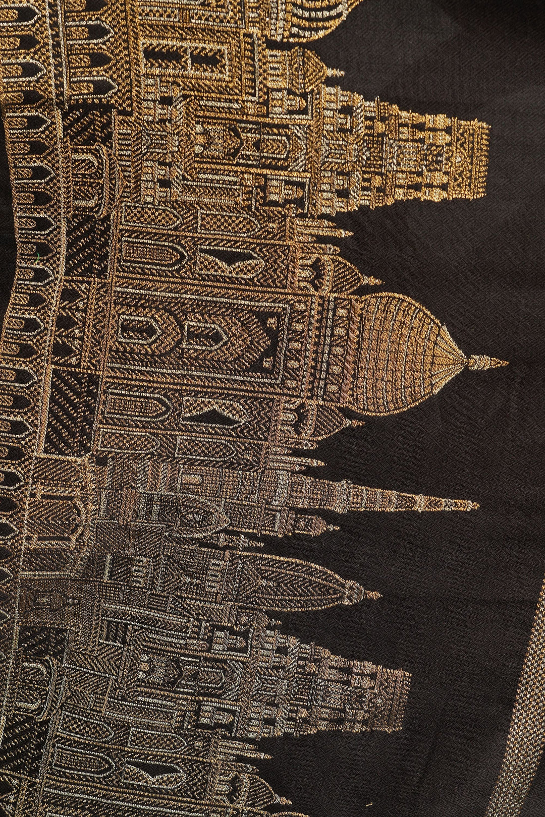 Pashmina Gold Resham Aari Thread Work Shawl for Men & Women | SHOBITAM