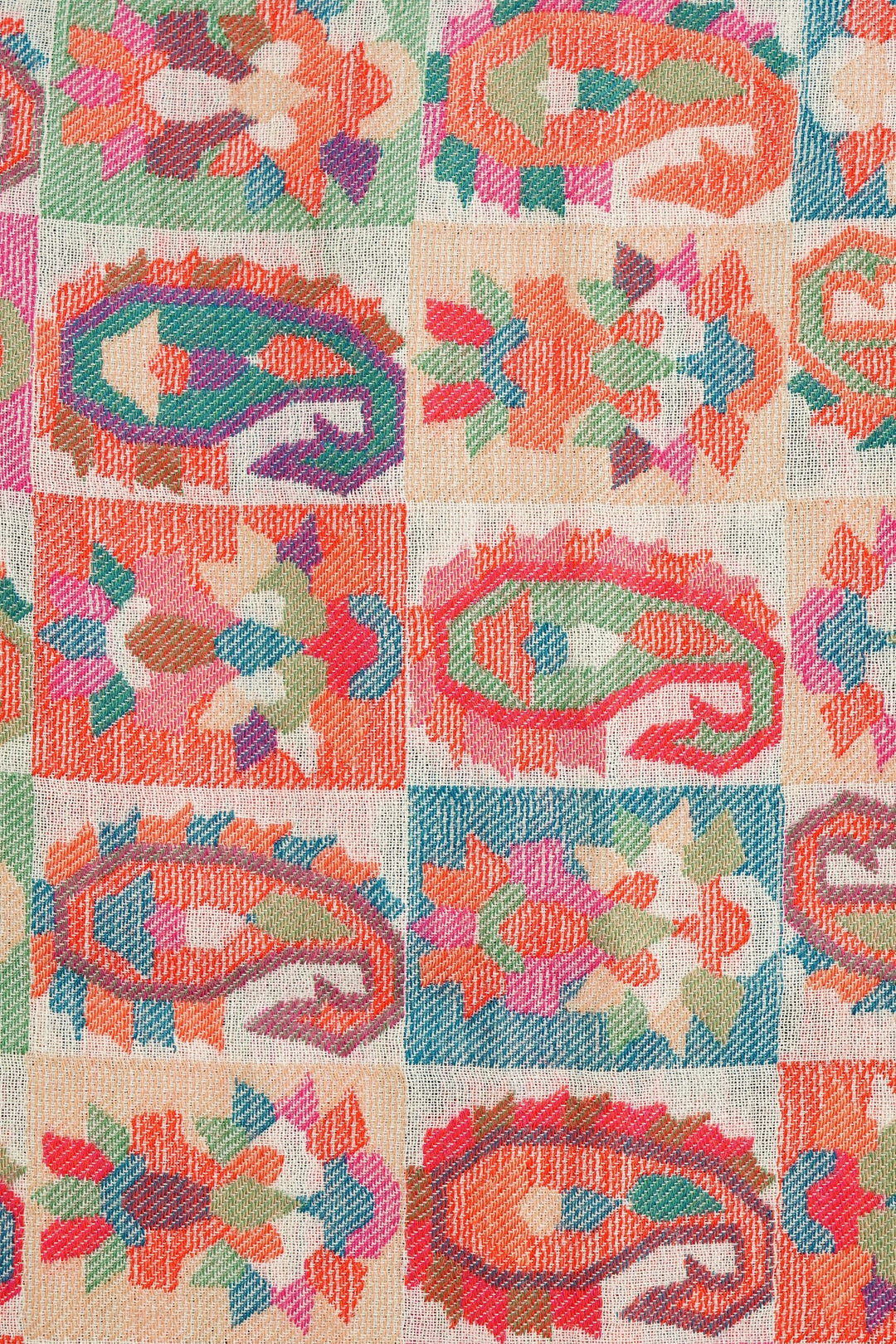 Cashmere Multicolor Kani Weave Fine Wool Shawl for Men & Women | SHOBITAM