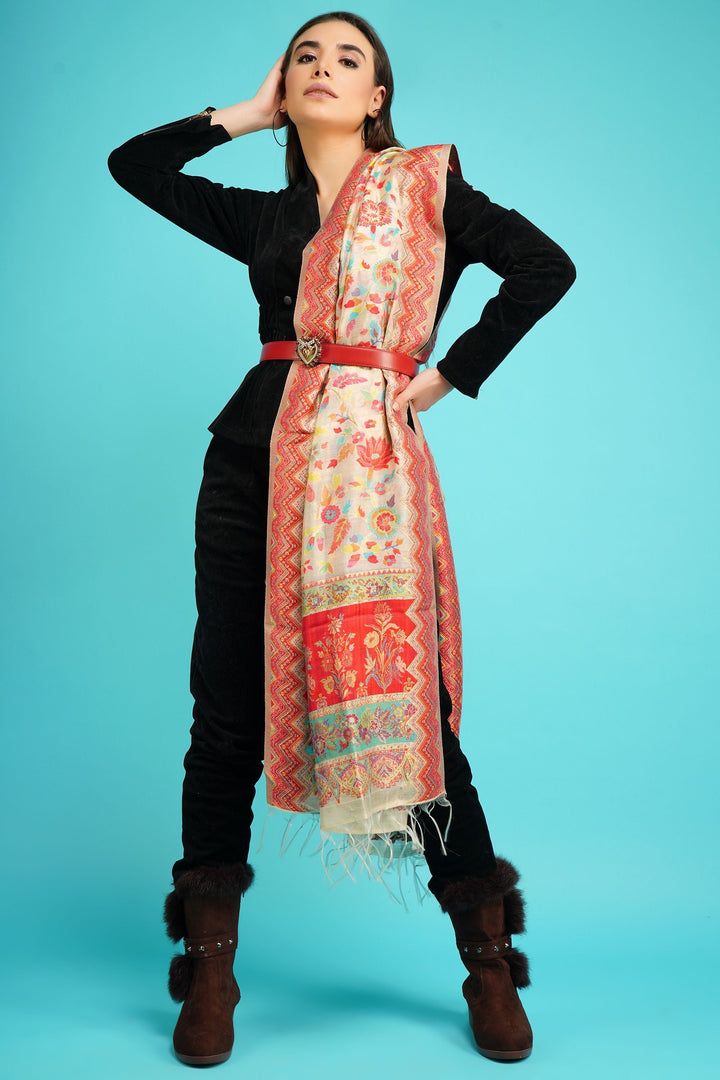Cashmere Multicolor Kani Weave Shawl for Men & Women | SHOBITAM