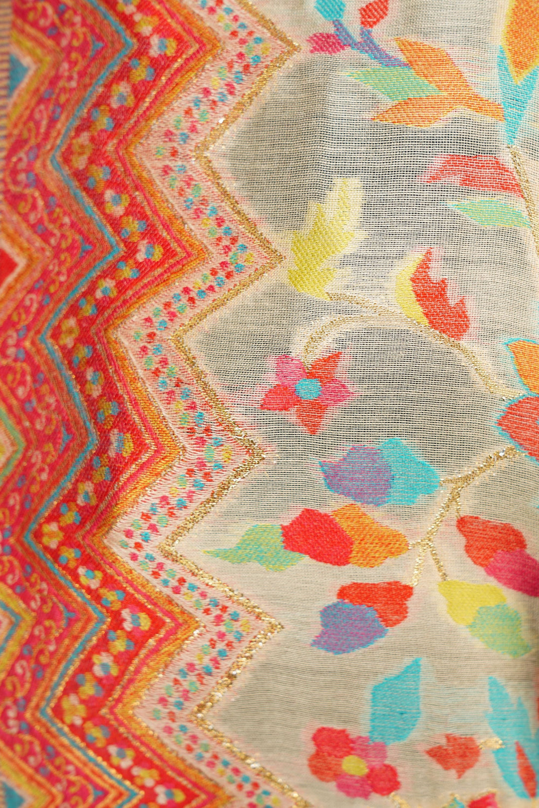 Cashmere Multicolor Kani Weave Shawl for Men & Women | SHOBITAM