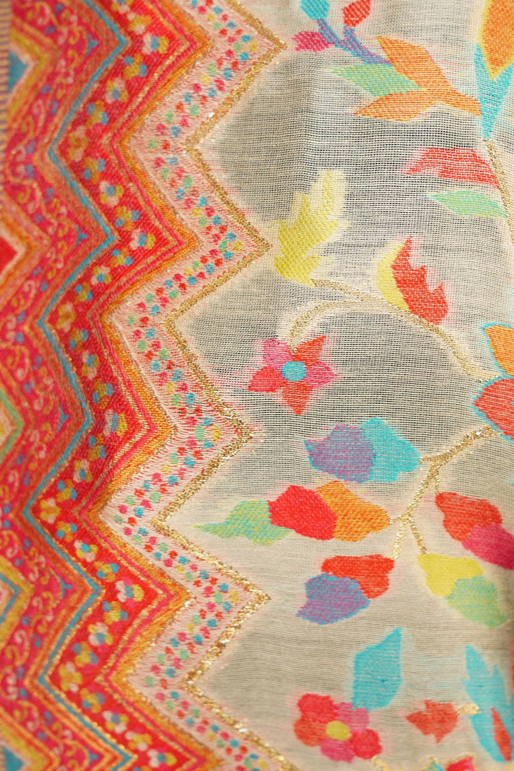 Cashmere Multicolor Kani Weave Shawl for Men & Women | SHOBITAM