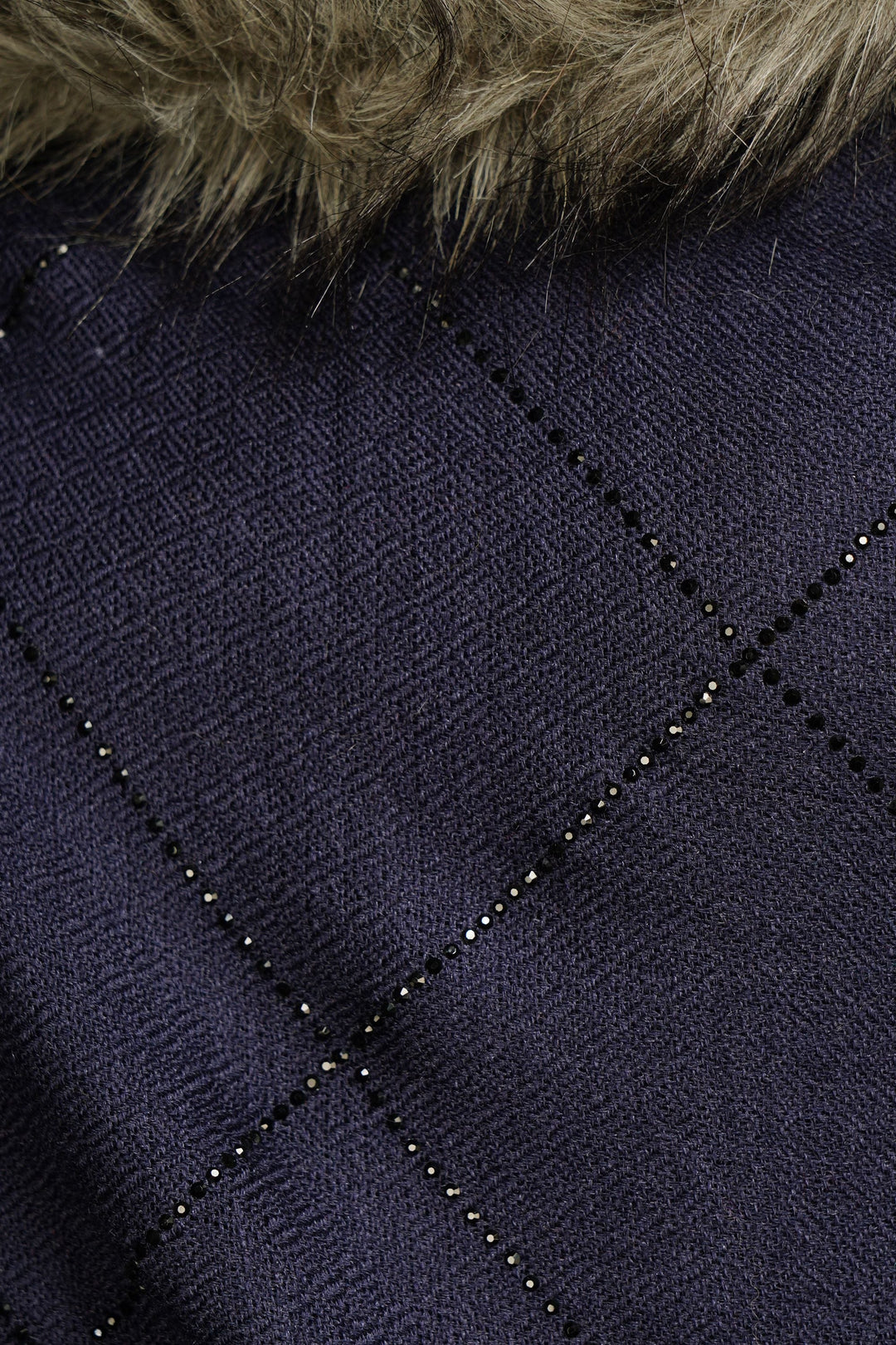 Fur Collar With Stone Work Pashmina Stole | SHOBITAM