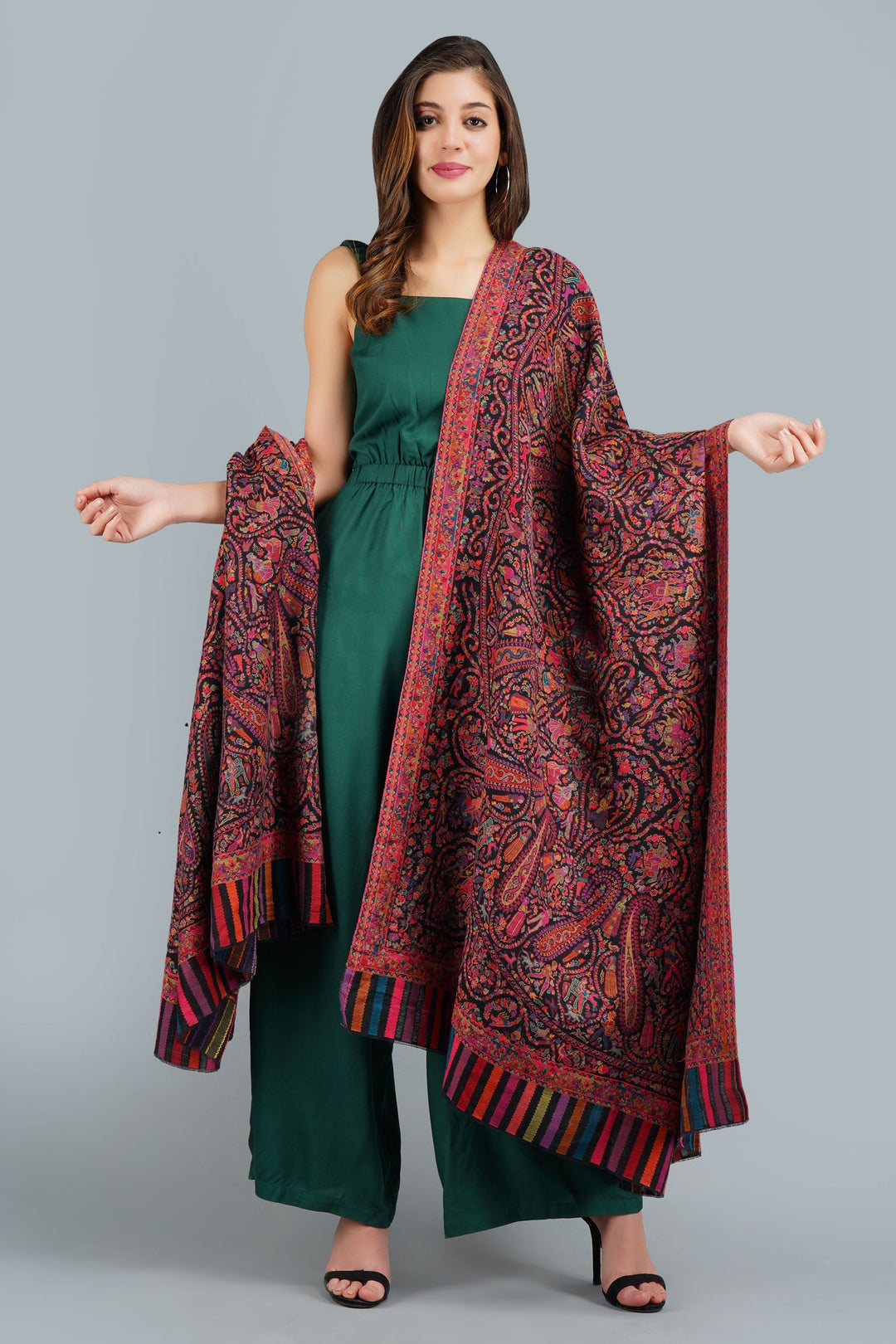 Pashmina In Kani Weave Full Shawl for Men & Women | SHOBITAM