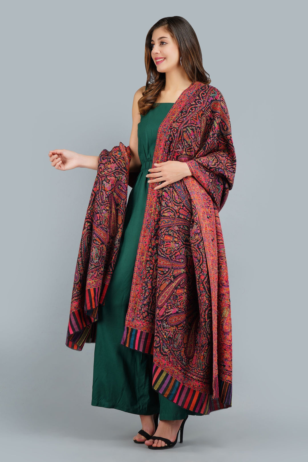Pashmina In Kani Weave Full Shawl for Men & Women | SHOBITAM