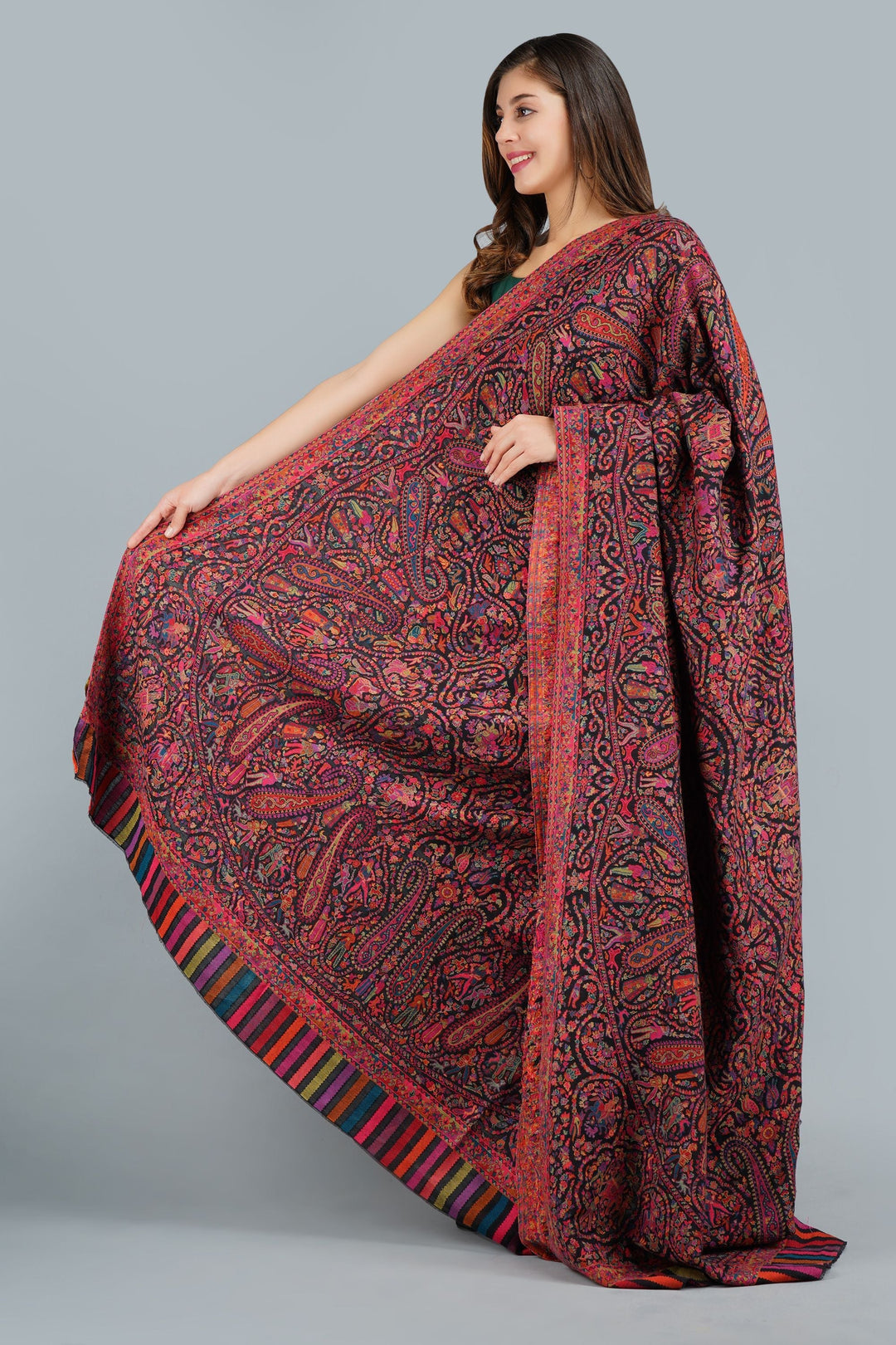 Pashmina In Kani Weave Full Shawl for Men & Women | SHOBITAM