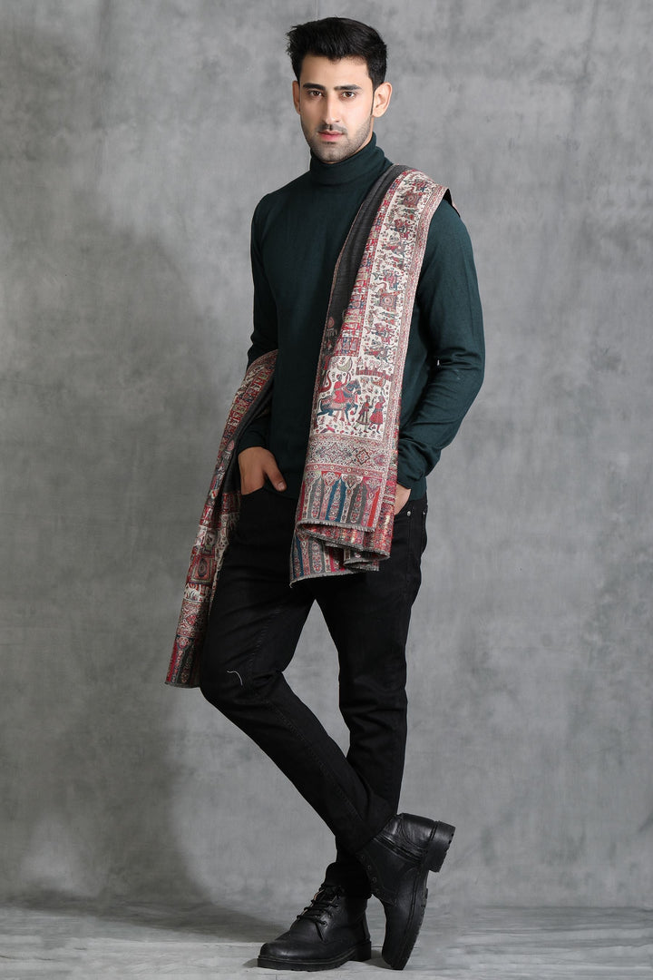 Pashmina Barat Design Shawl for Men | SHOBITAM