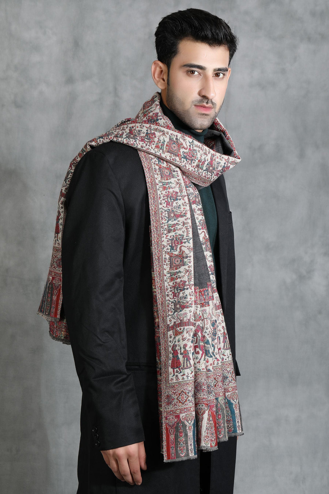 Pashmina Barat Design Shawl for Men | SHOBITAM