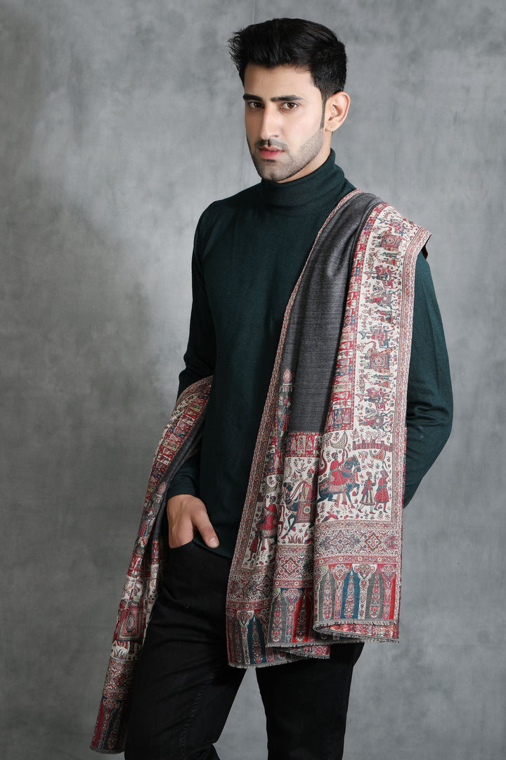 Pashmina Barat Design Shawl for Men | SHOBITAM