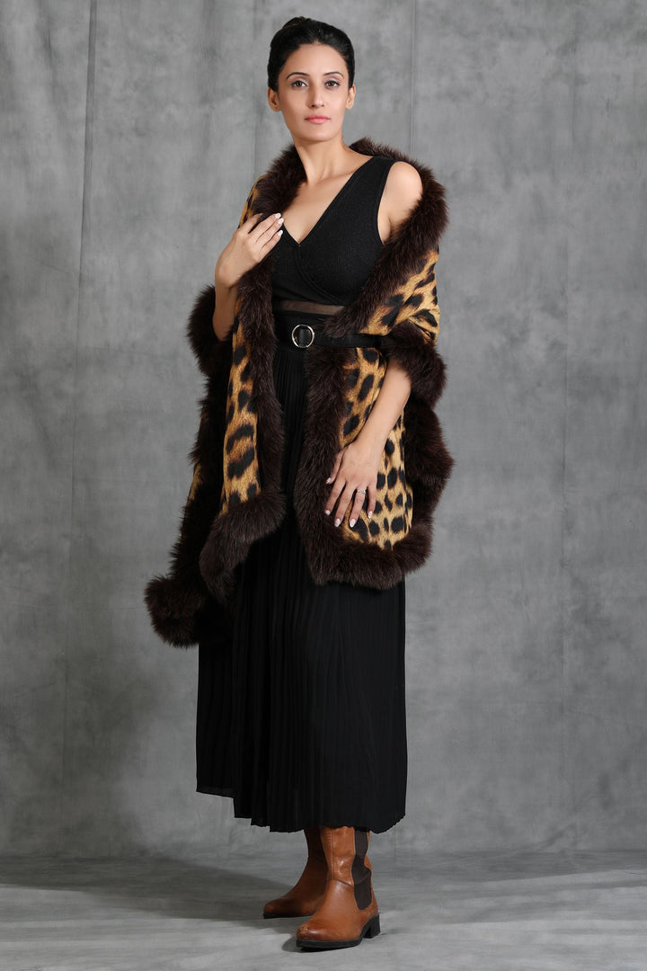Cashmere Digital Animal Print With High Quality Fur | SHOBITAM
