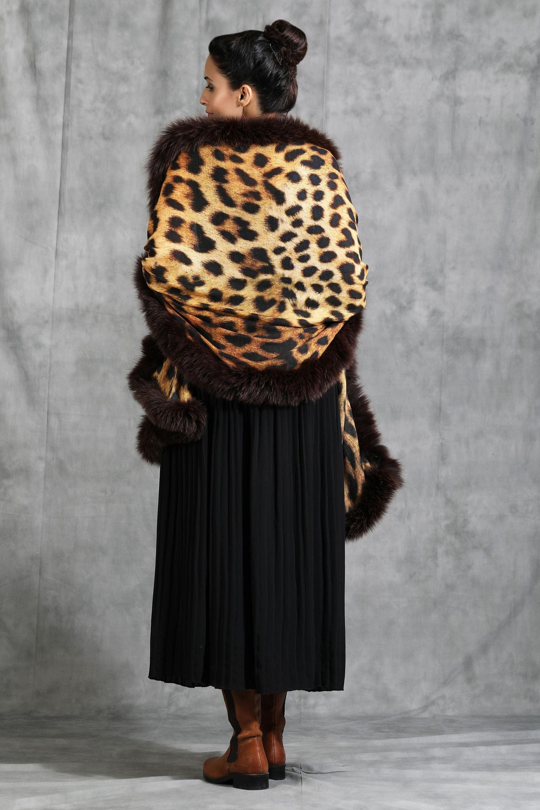 Cashmere Digital Animal Print With High Quality Fur | SHOBITAM