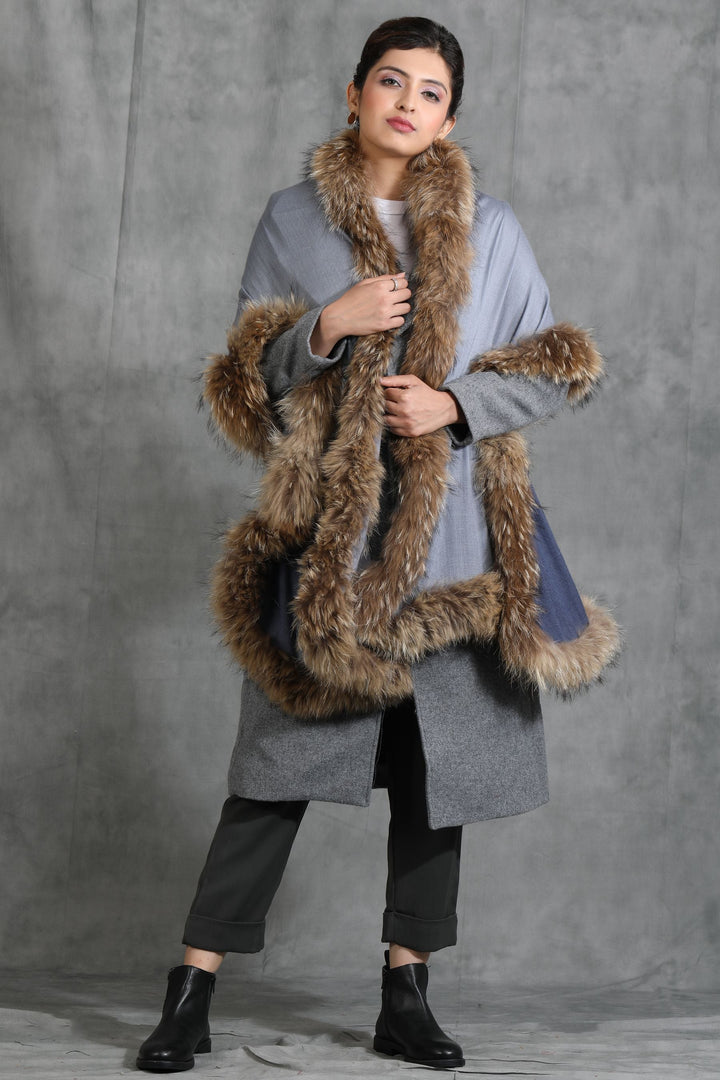 Cashmere High-Quality Fur Stole | SHOBITAM