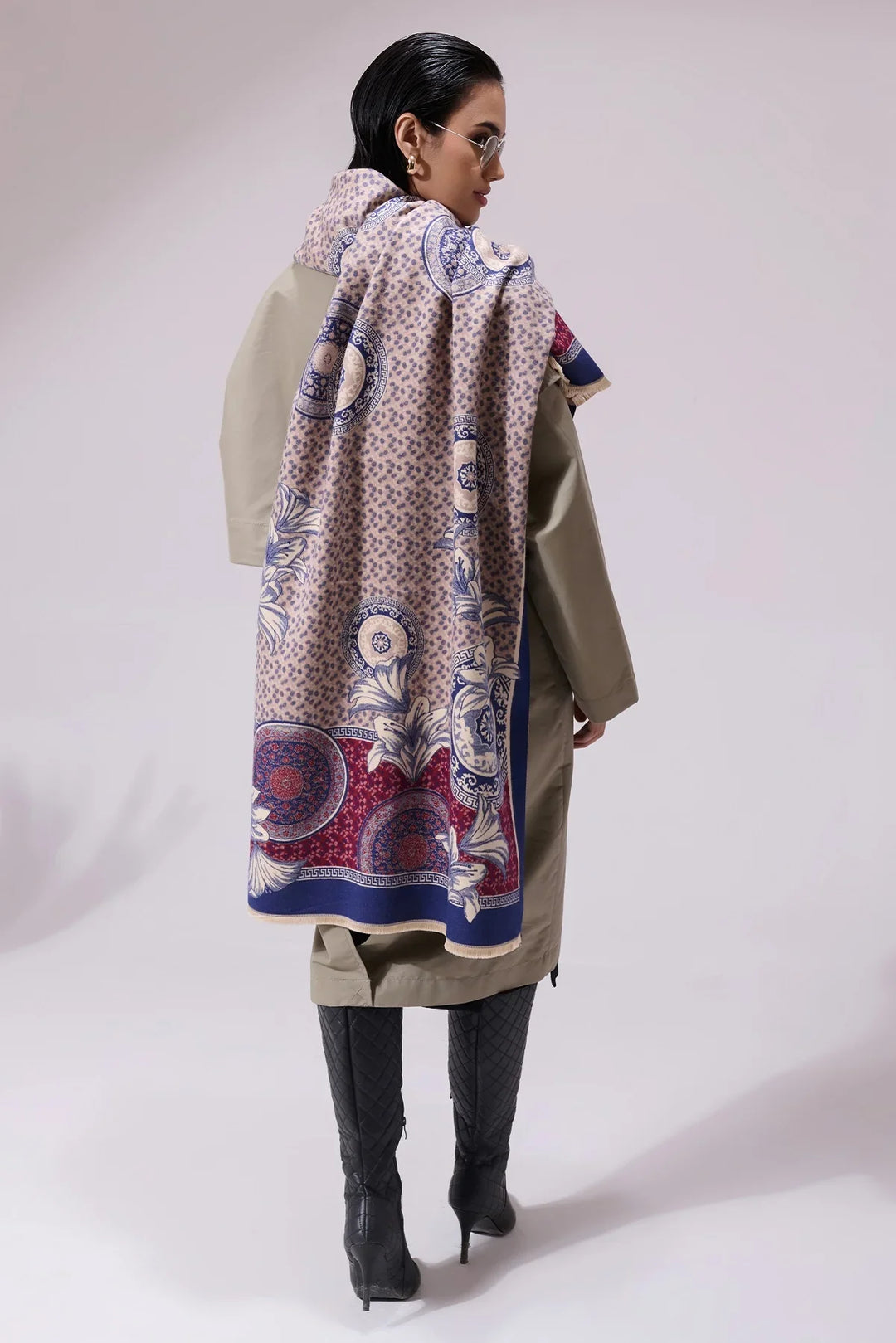 Mishma Multicolor Heritage Cashmere stole Size 8x80/71X203