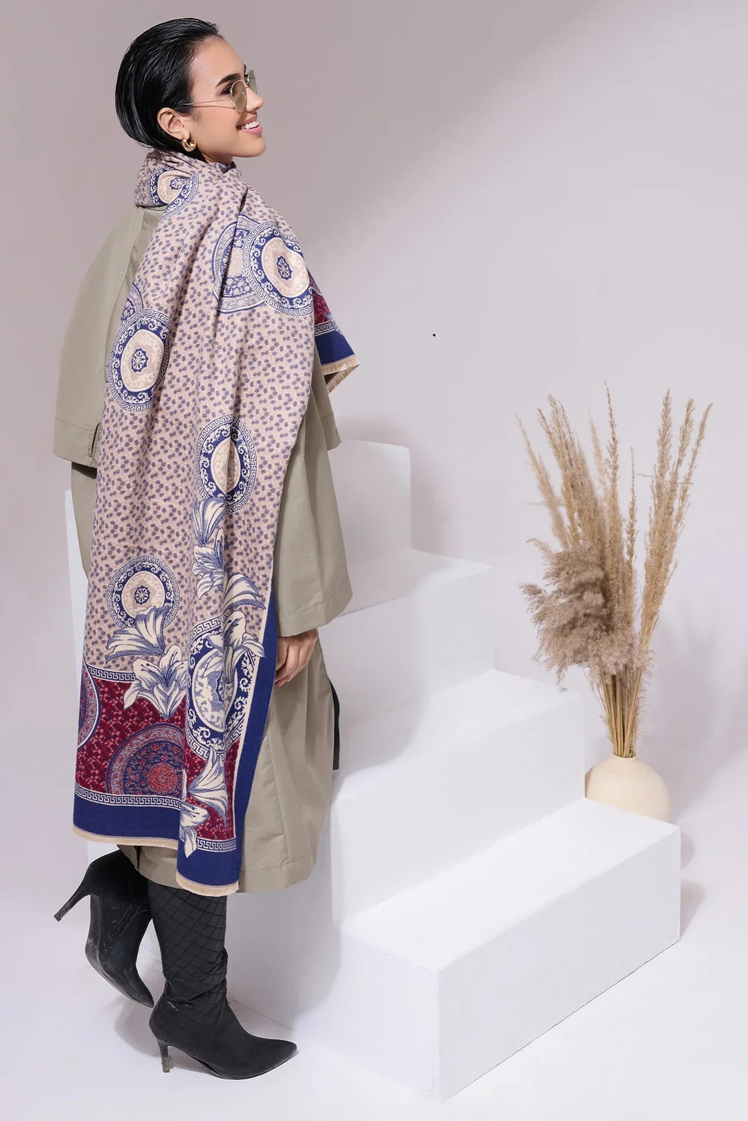 Mishma Multicolor Heritage Cashmere stole Size 8x80/71X203