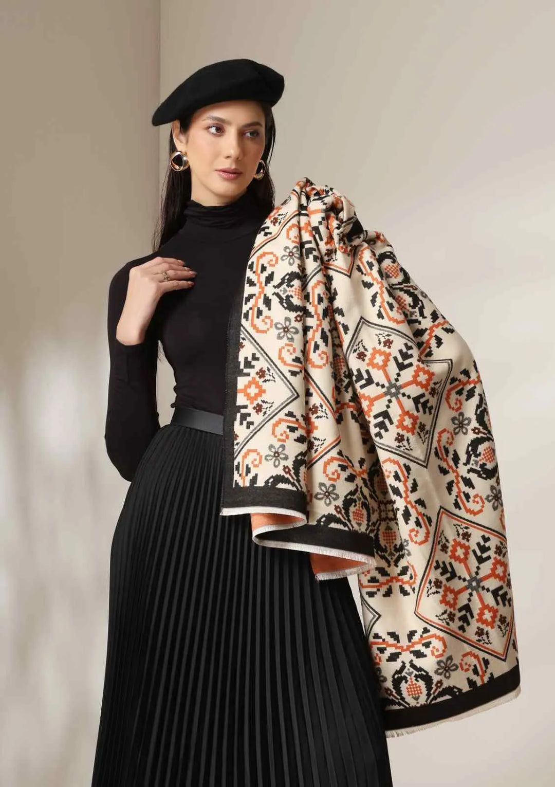 Equestrian Luxe Thick vegan cashmere Stoles | SHOBITAM