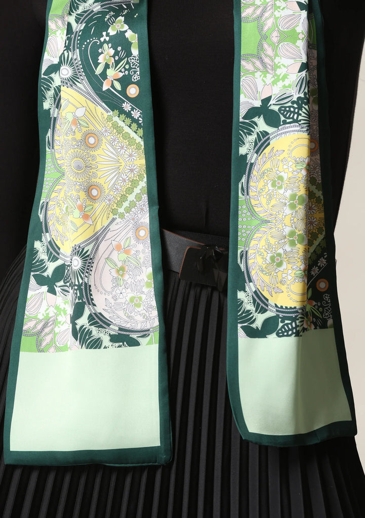 Emerald Flora Silk Scarf set | SHOBITAM