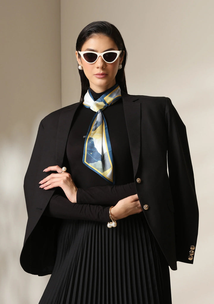 Midnight Peaks Silk Dusal ScarfSet | SHOBITAM