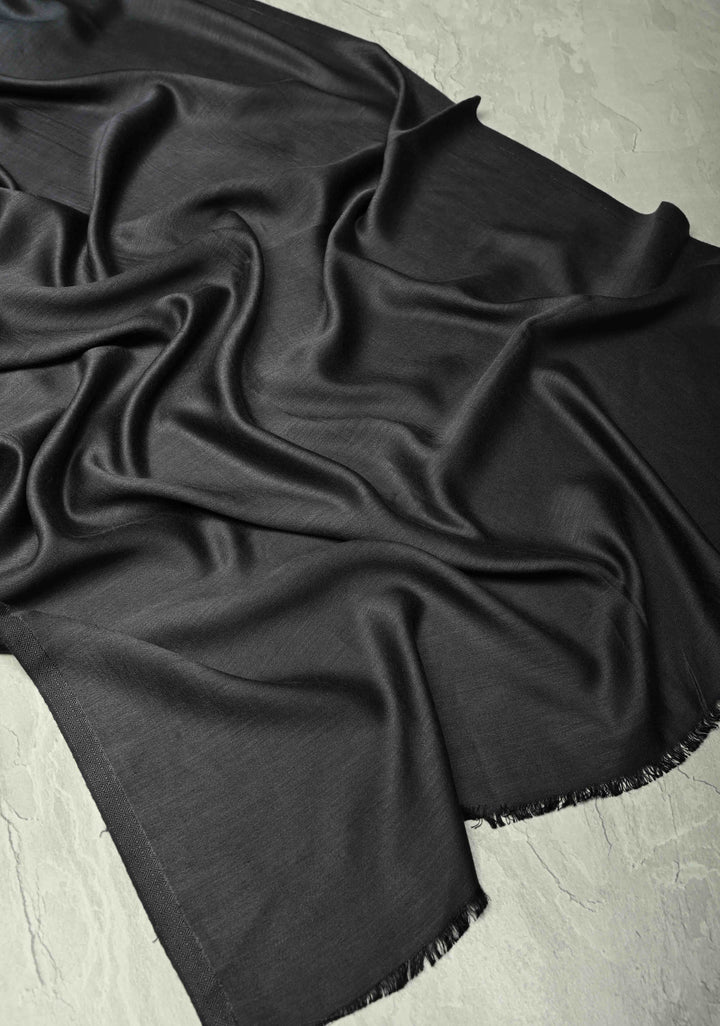 His & Her Charcoal Black Fine Stole & Midnight Blue Cashmere fine wool Stoles – Luxury Anniversary, Wedding & Return Gift Size 30 x 80