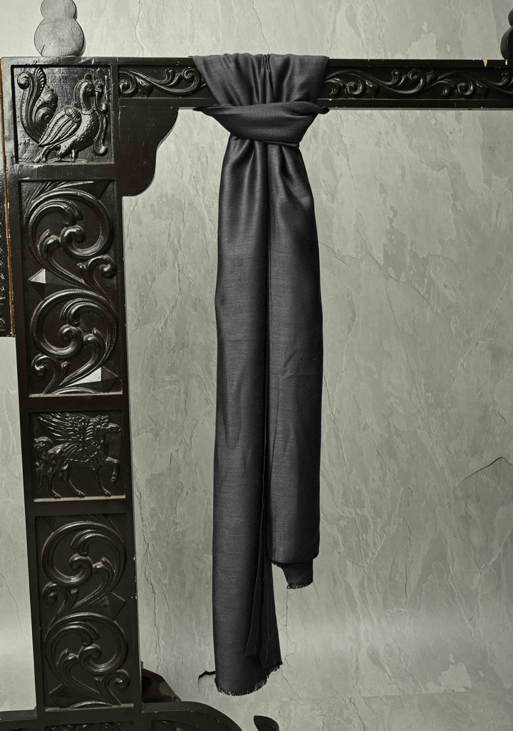 His & Her Charcoal Black Fine Stole & Midnight Blue Cashmere fine wool Stoles – Luxury Anniversary, Wedding & Return Gift Size 30 x 80