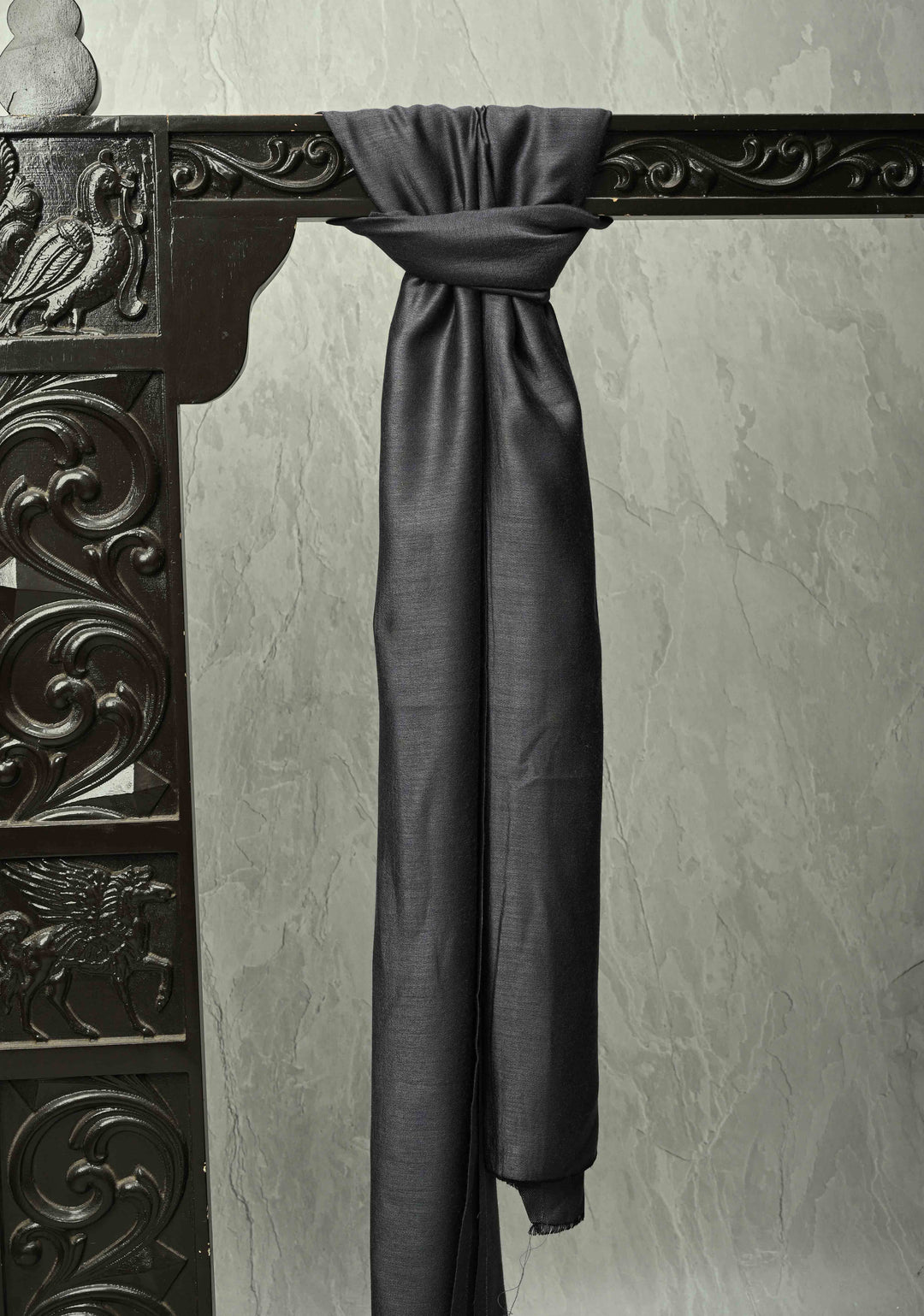 His & Her Charcoal Black Fine Stole & Midnight Blue Cashmere fine wool Stoles – Luxury Anniversary, Wedding & Return Gift Size 30 x 80