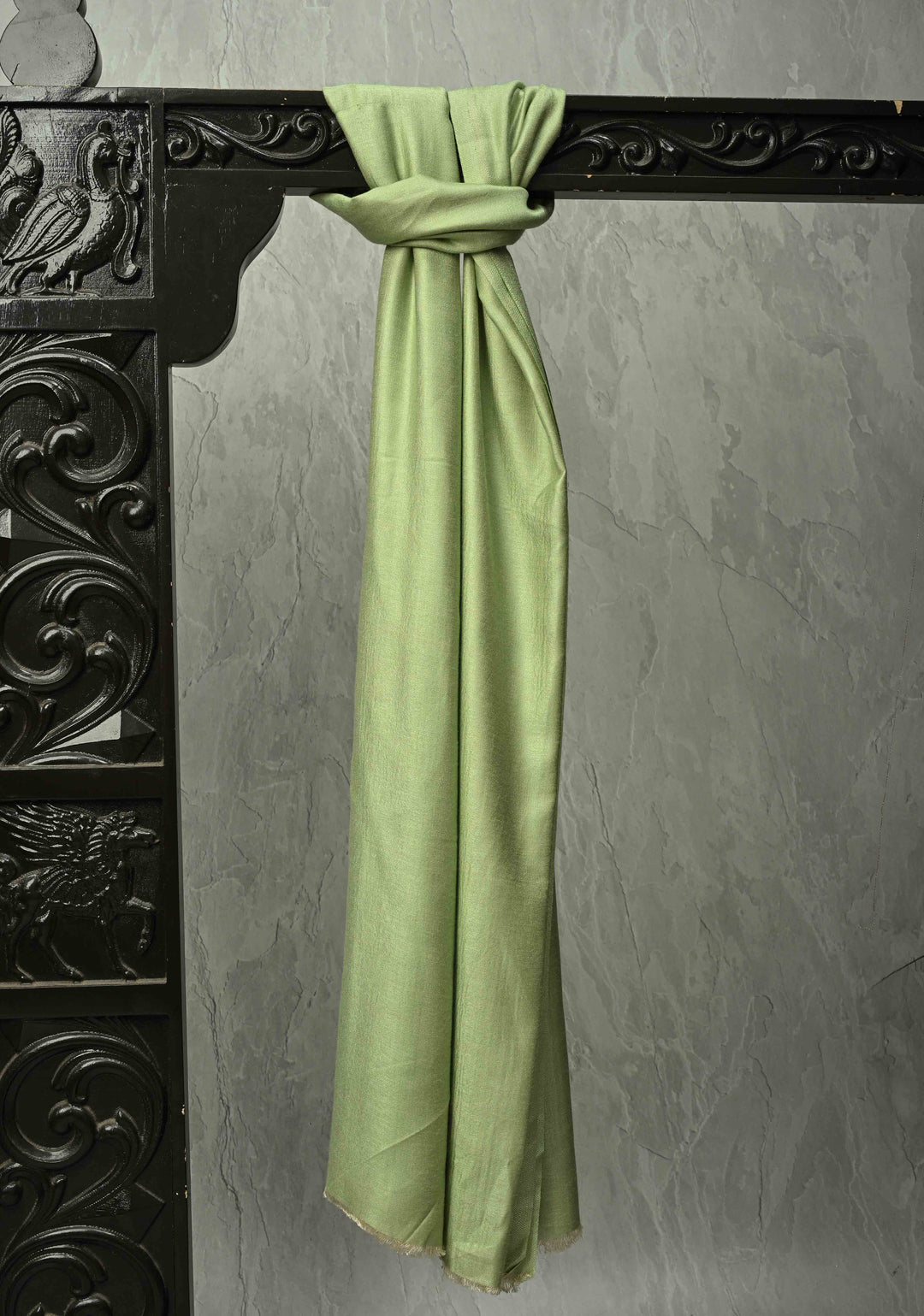 His & Her Dark Sage Green Floral Meenakari Jaal Stole & Sage Green Cashmere Fine Stole  Luxury Anniversary, Wedding & Return Gift Size 30 x 80