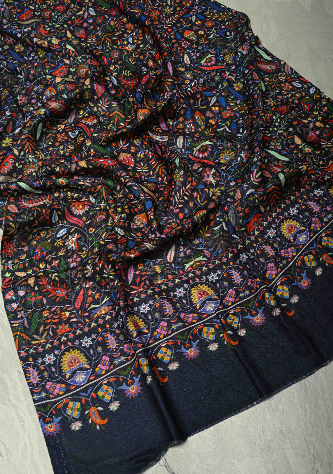 His & Her Charcoal Black Fine Stole & Midnight Blue Cashmere fine wool Stoles – Luxury Anniversary, Wedding & Return Gift Size 30 x 80