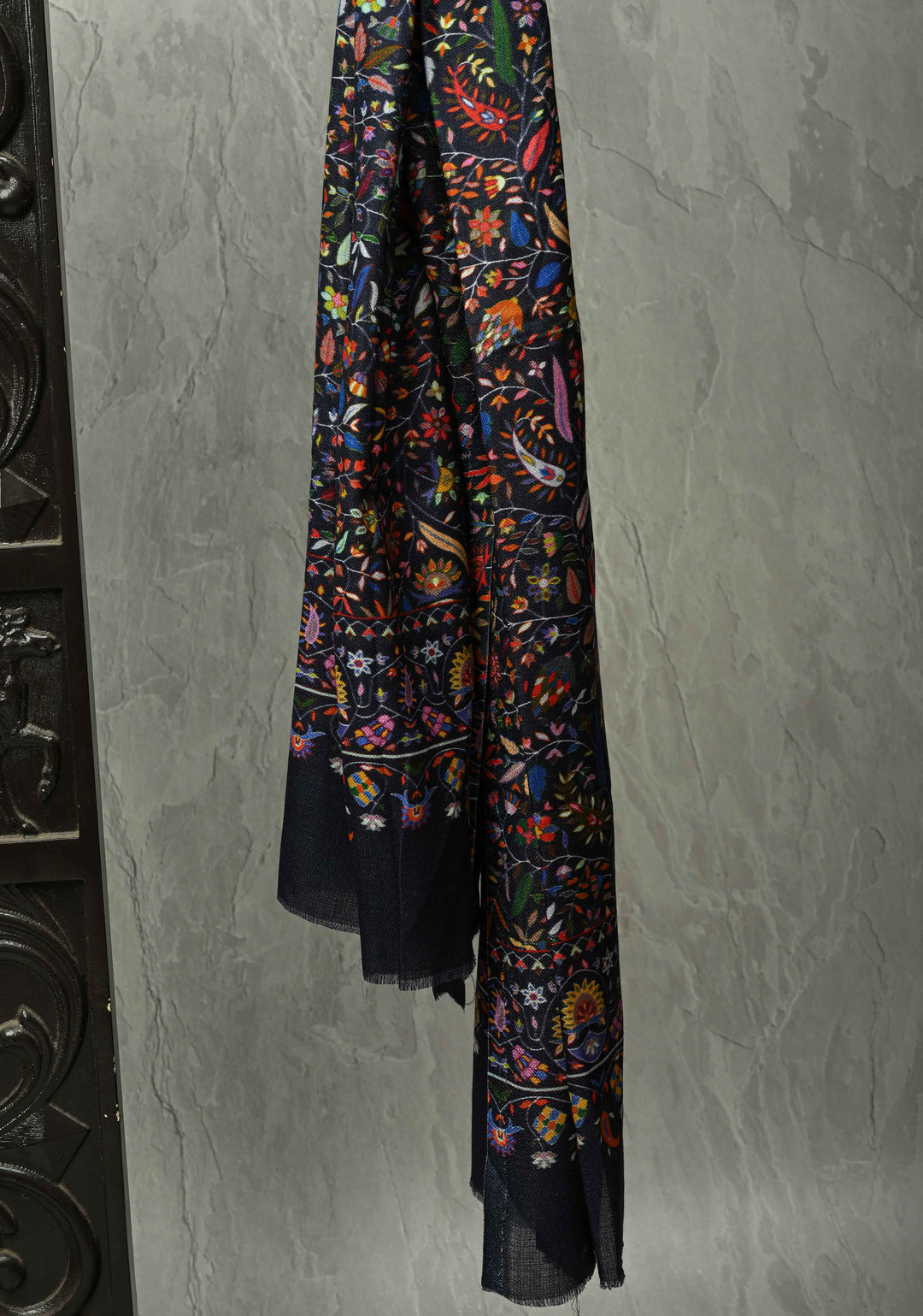 His & Her Charcoal Black Fine Stole & Midnight Blue Cashmere fine wool Stoles – Luxury Anniversary, Wedding & Return Gift Size 30 x 80