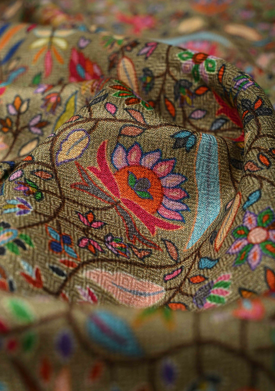 His & Her Dark Sage Green Floral Meenakari Jaal Stole & Sage Green Cashmere Fine Stole  Luxury Anniversary, Wedding & Return Gift Size 30 x 80