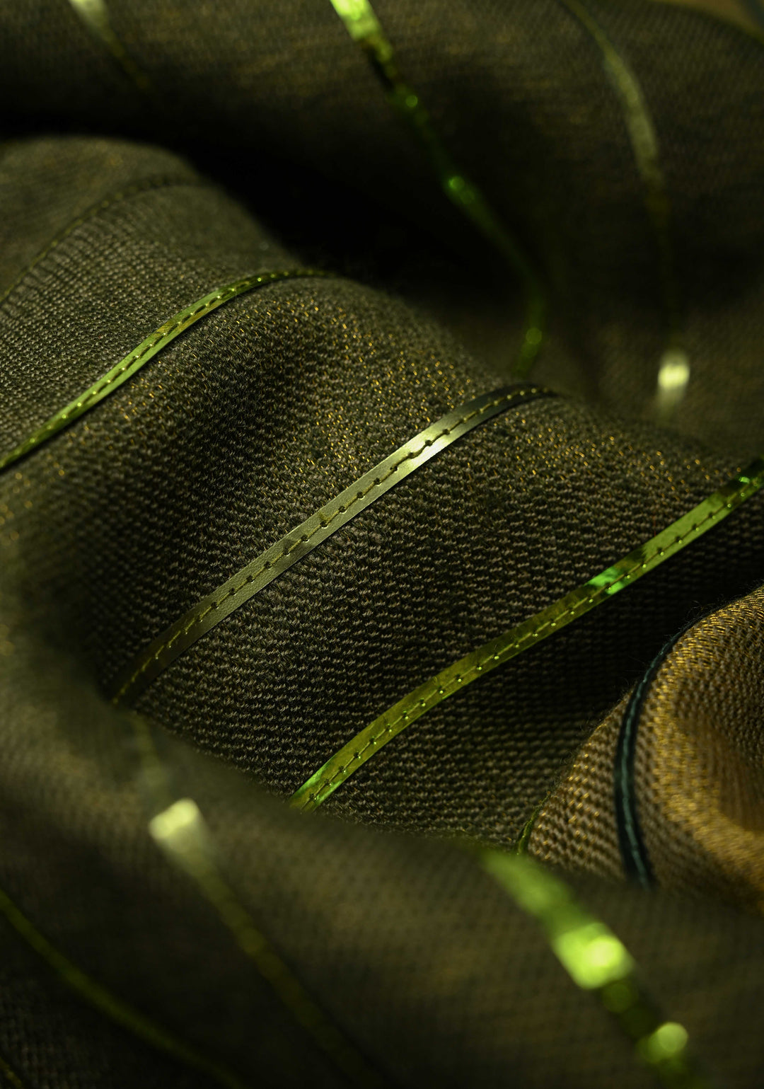 Olive Green Ombre Zari Cashmere Pashmina Reversible Shawl for Men & Women, 38 x 77